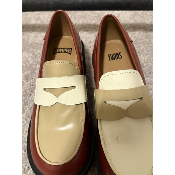 Camper Twins Loafers Brown Leather Moccasin/Ballerina Size 37 7 - Picture 5 of 7
